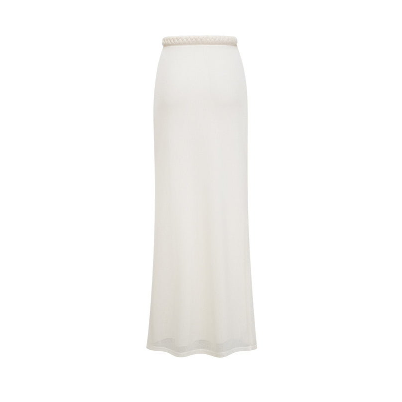Neutrals Prunelle Crochet Knit Two-Piece Top and Skirt Set