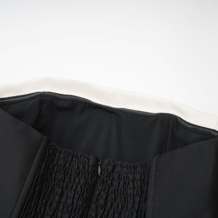 Nicole Black and White Bow Detail Midi Dress