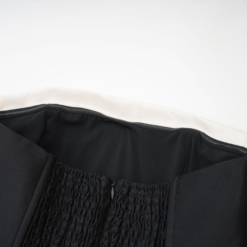 Nicole Black and White Bow Detail Midi Dress