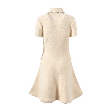 Nicole Neutrals Sequin Lapel Mini Dress