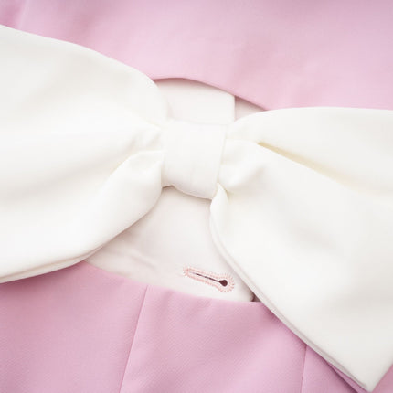 Nives Pink Mini Dress Panelled Bowknot