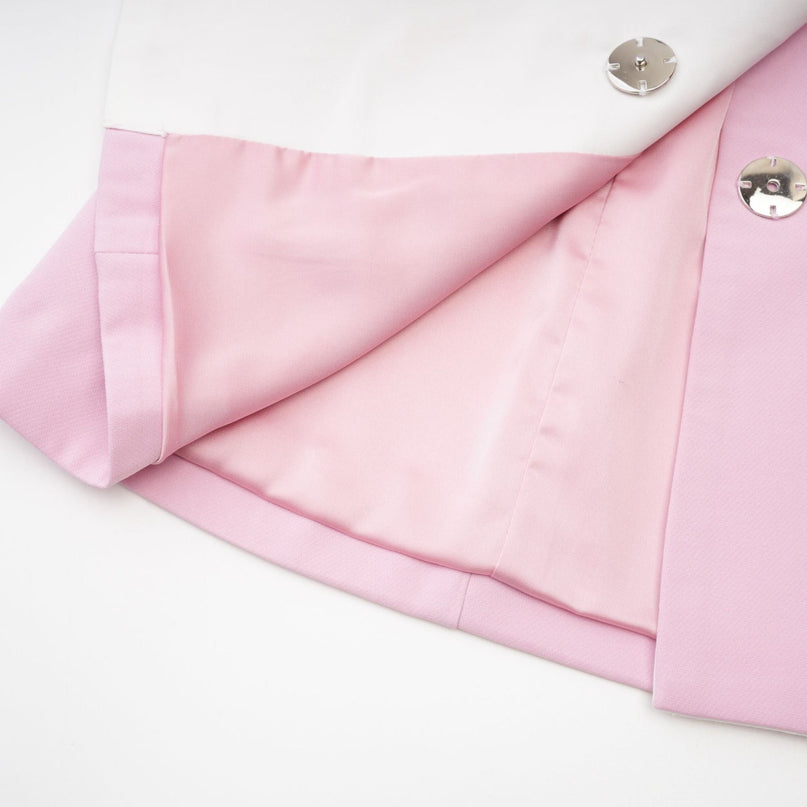 Nives Pink Mini Dress Panelled Bowknot