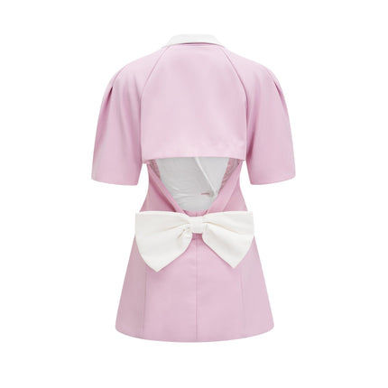 Nives Pink Mini Dress Panelled Bowknot