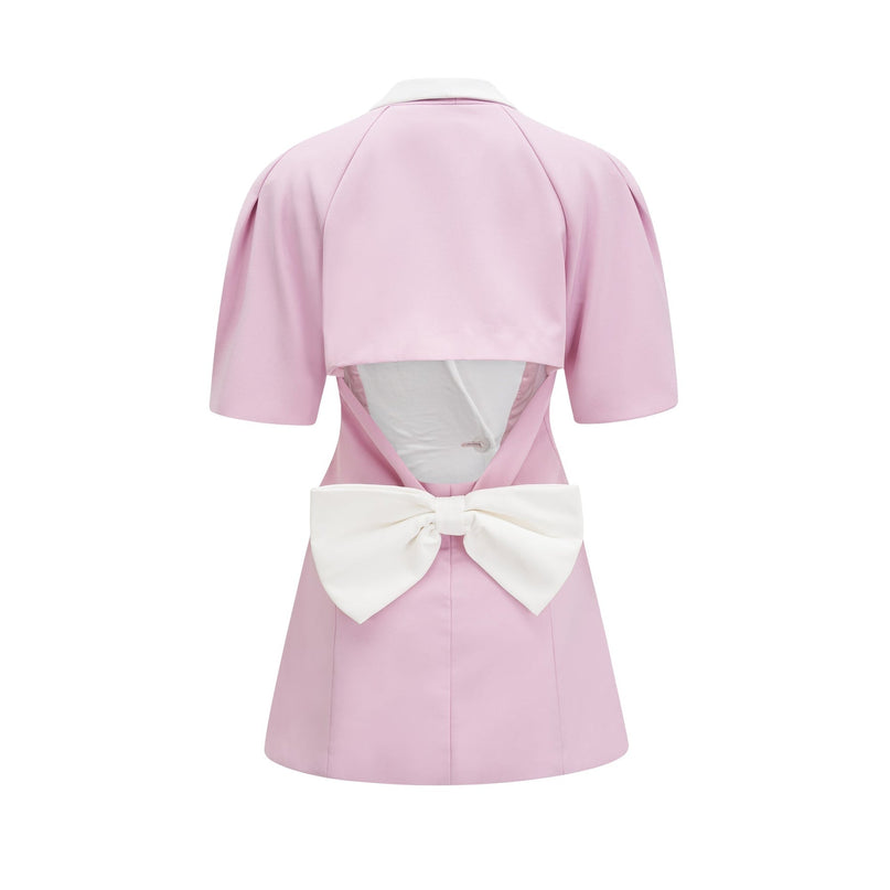 Nives Pink Mini Dress Panelled Bowknot