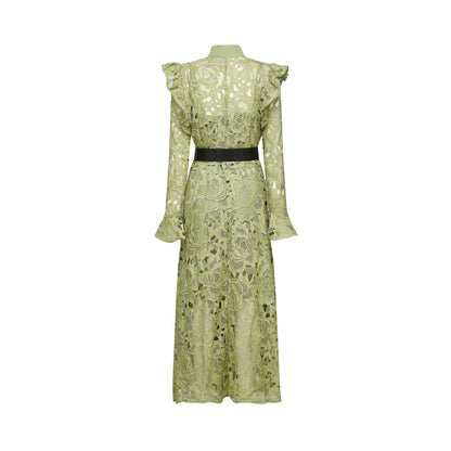 Noémie floralembroidered midi dress in Green