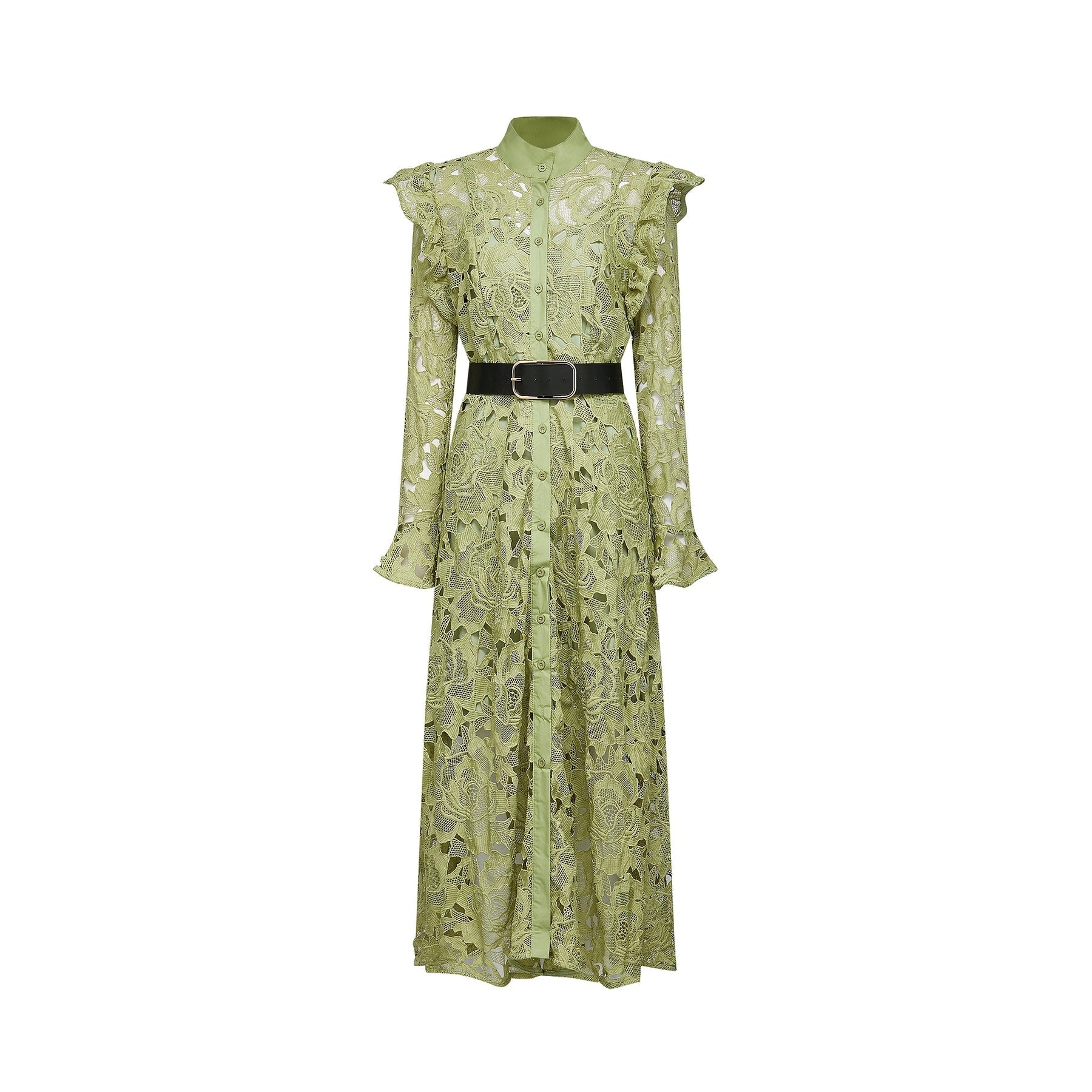 Noémie floralembroidered midi dress in Green