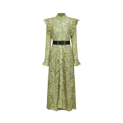 Noémie floralembroidered midi dress in Green