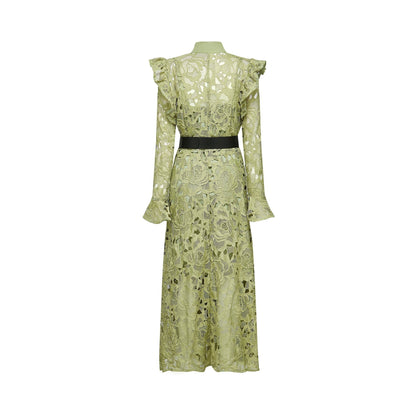 Noémie floralembroidered midi dress in Green