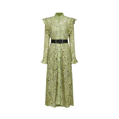Noémie floralembroidered midi dress in Green