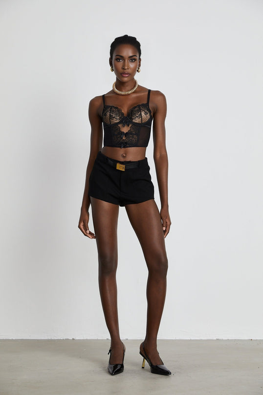 Noémie lacedetail mesh vest top