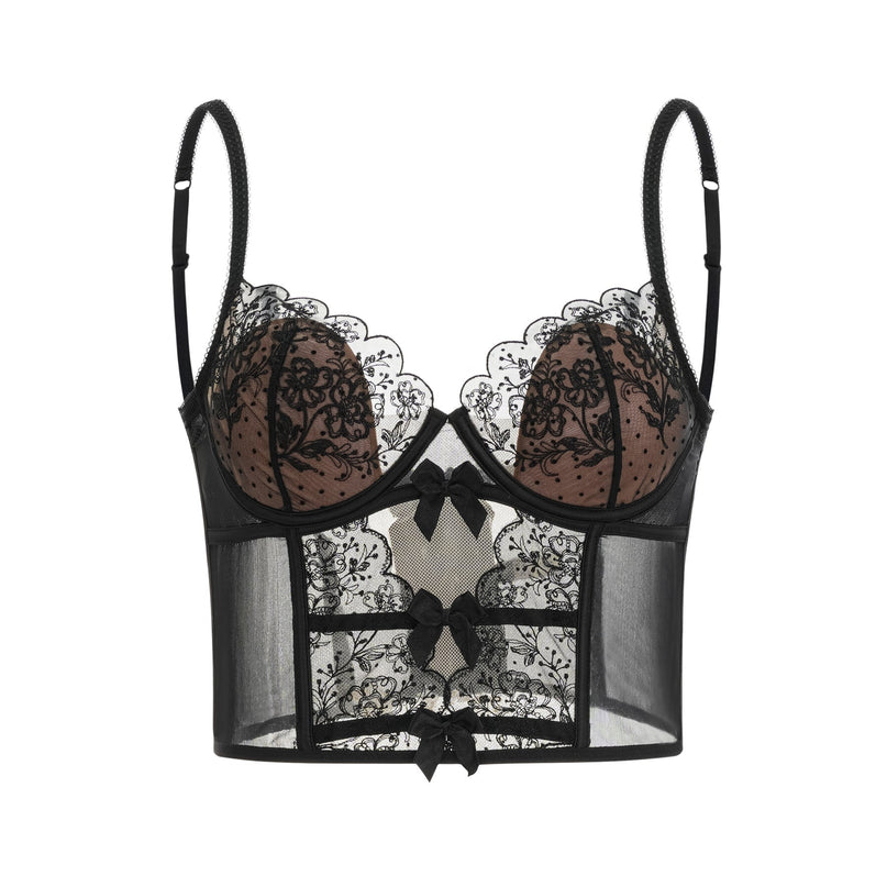 Noémie lacedetail mesh vest top