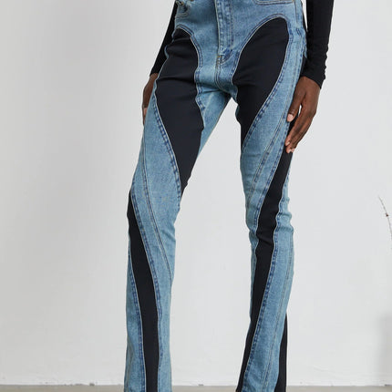 Noémie spiral panelled skinny jeans