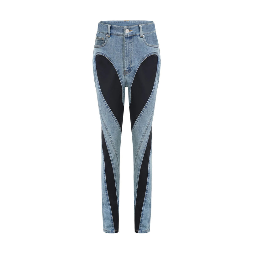 Noémie spiral panelled skinny jeans