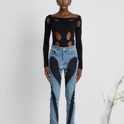 Noémie spiral panelled skinny jeans