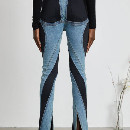 Noémie spiral panelled skinny jeans