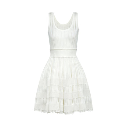 Noémie white cutout pleated mini dress