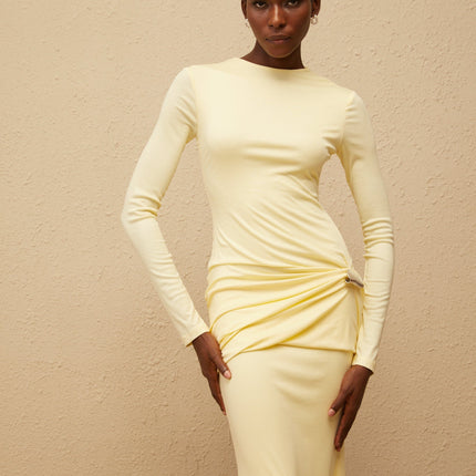 Nolwenn Yellow Gathered Maxi Dress