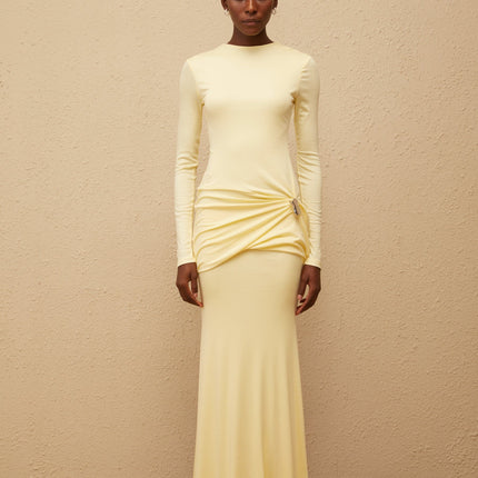Nolwenn Yellow Gathered Maxi Dress
