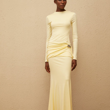 Nolwenn Yellow Gathered Maxi Dress
