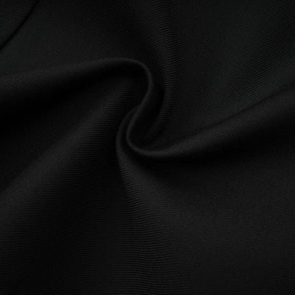 Nora Black Mini Dress with Gold-Tone Hardware and Flared Pleat Detailing