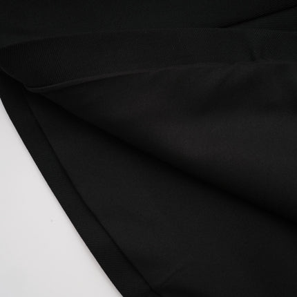 Nora Black Mini Dress with Gold-tone Hardware and Pleat Detailing