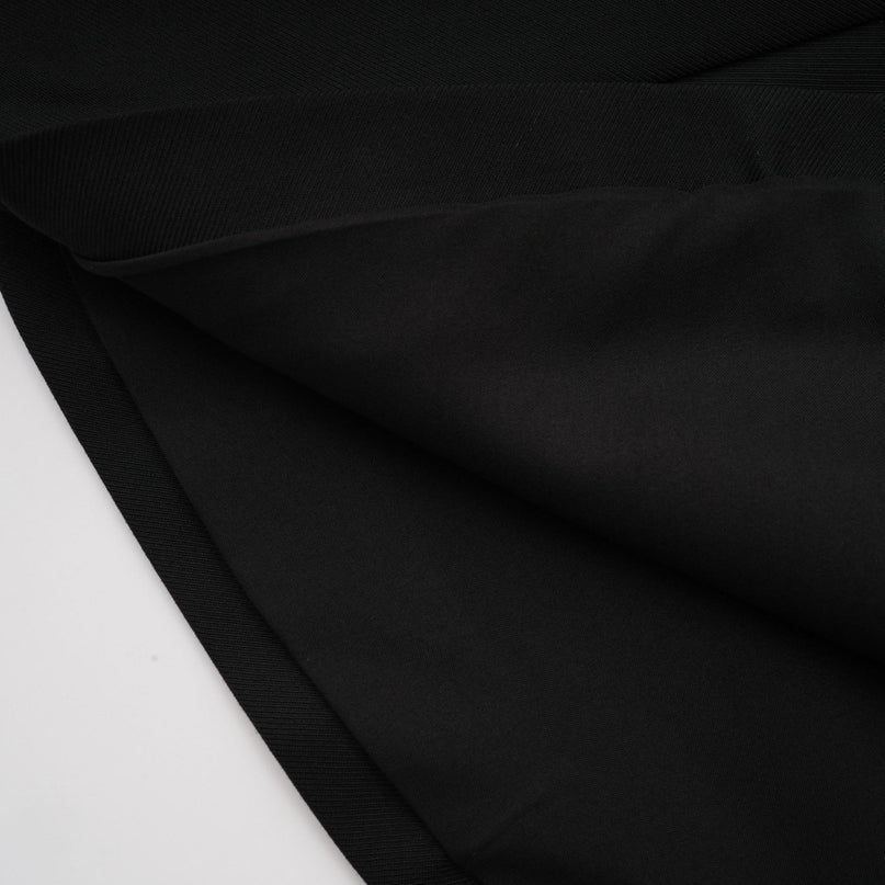 Nora Black Mini Dress with Gold-tone Hardware and Pleat Detailing