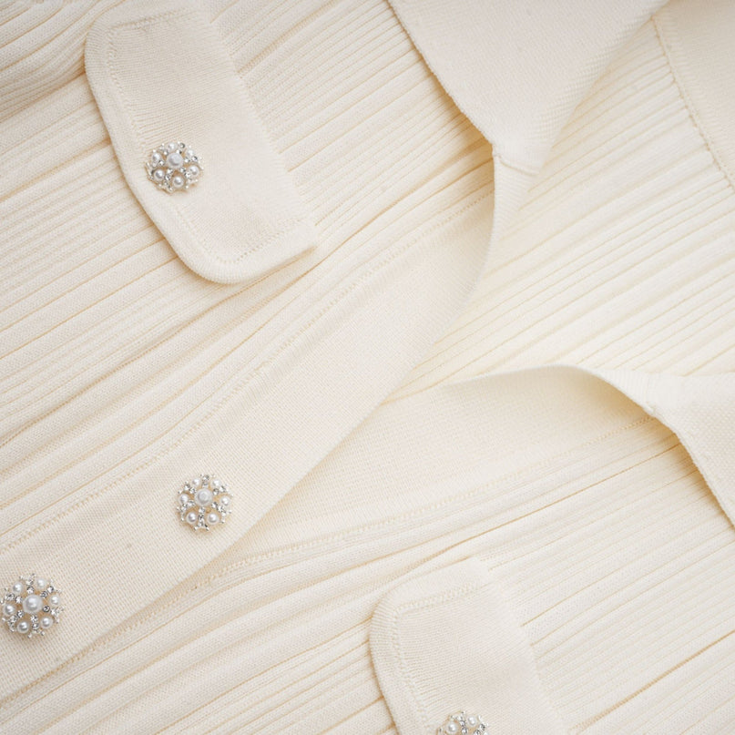 Nouria white mermaidhem knit midi dress