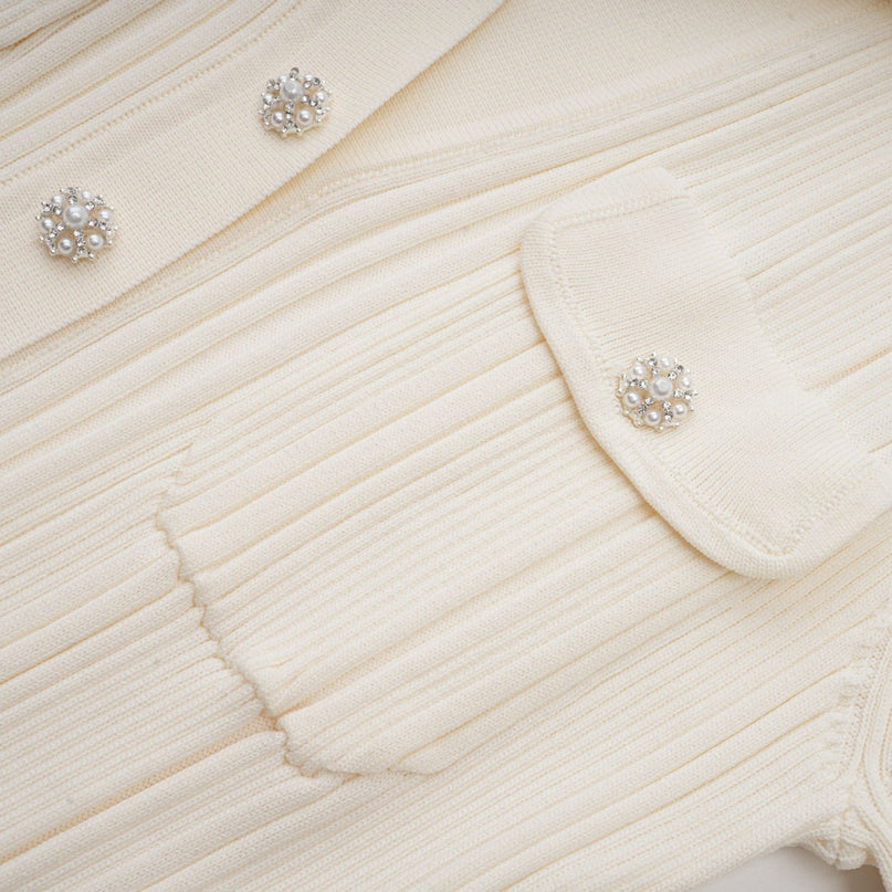 Nouria white mermaidhem knit midi dress