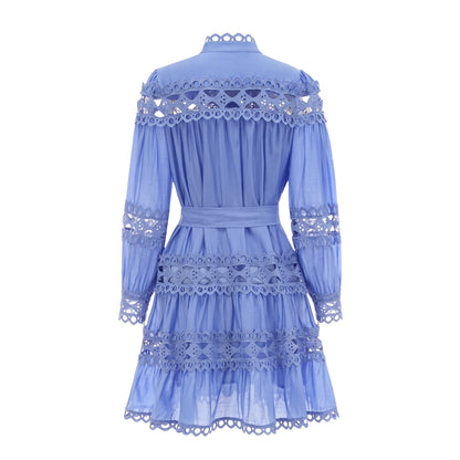Nova blue cutout belted mini dress