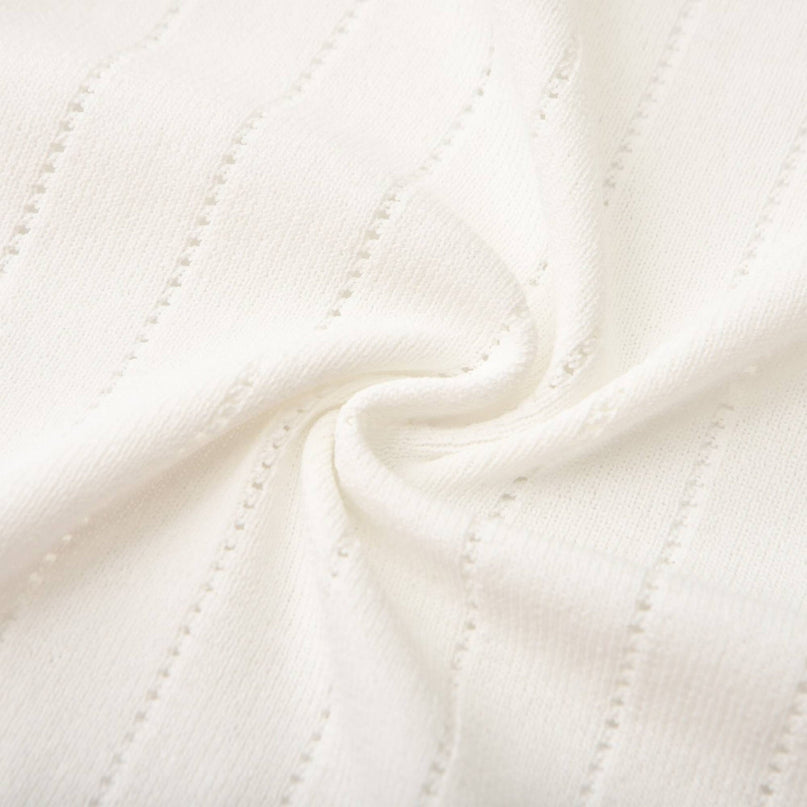 Oakley White Panelled V Neck Cropped Top and A-Line Skirt Set