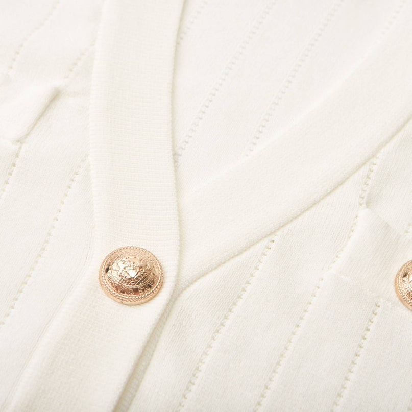 Oakley White Rib Knit Skirt Top Set