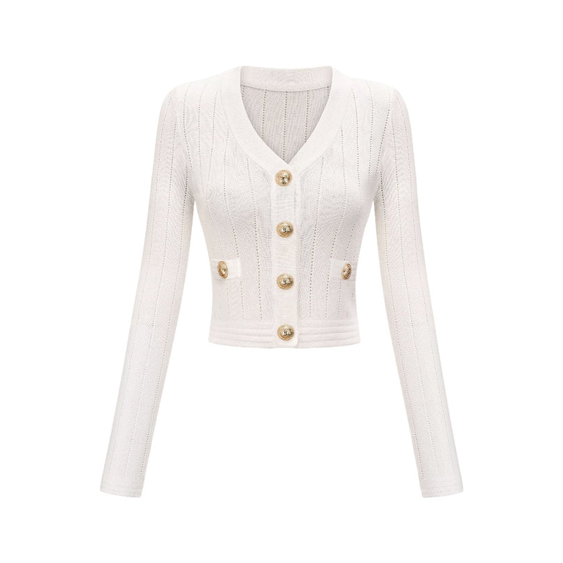 Oakley White Rib-Knitted Skirt Top Set