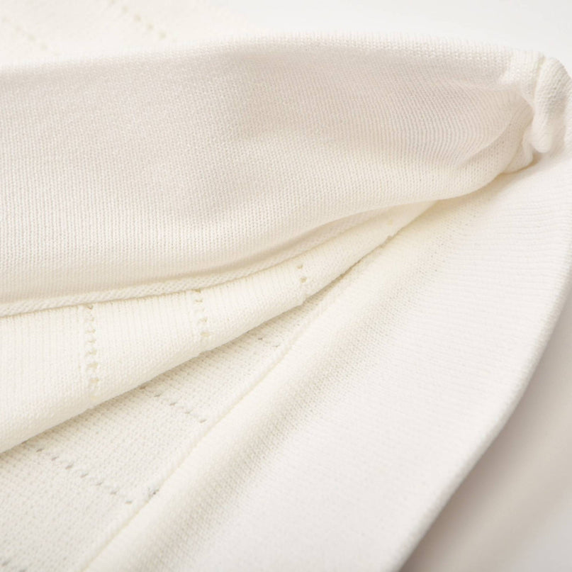 Oakley White Ribbed Knit Skirt Top Set