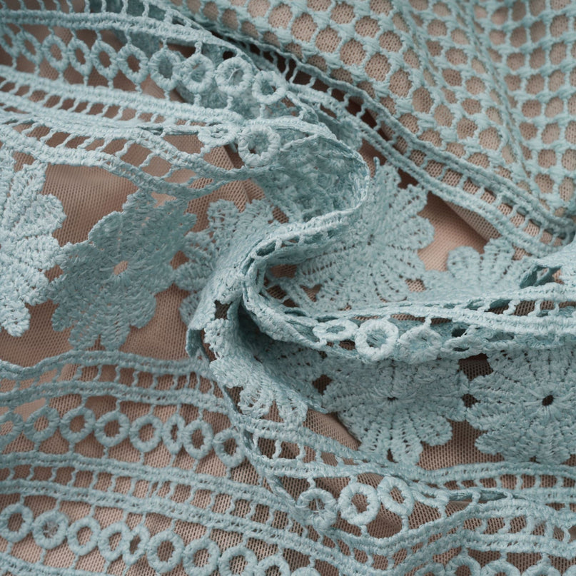 Océane green floral embroidered midi dress