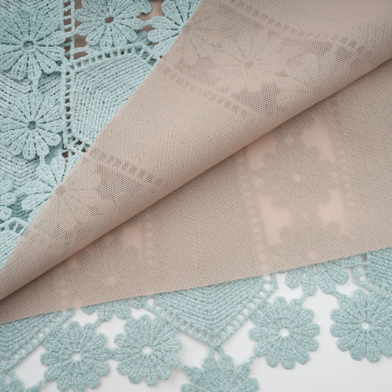 Océane green floral embroidered midi dress