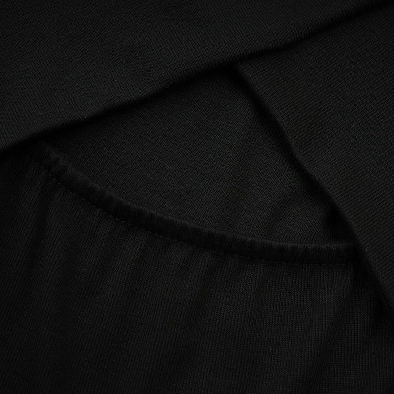Ofelia Black Jersey Halterneck Top with Metal Buckle Detailing and Ruched Design