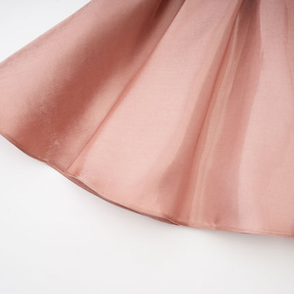 Olga Brown Bow Detail Flare Mini Dress