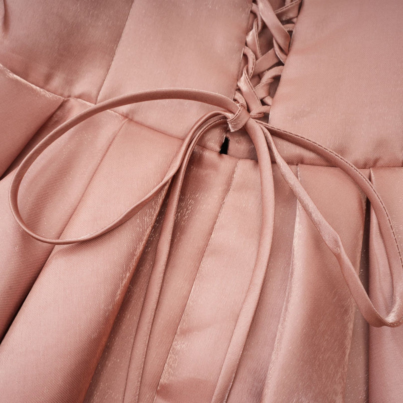 Olga Brown Bow Detail Flare Mini Dress
