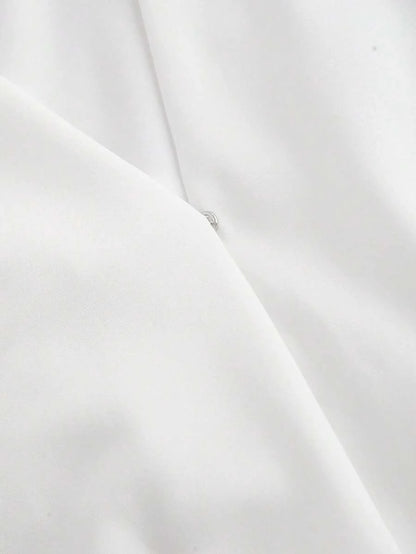 One Shoulder Crop Top White Shirt With Bow Tie In Front Sexy Shirt Vacation Wear Summer Shirt Valentines Day