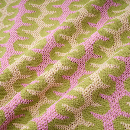 Ophélie Green and Pink Color-Block Knitted Shirt and Trousers Set