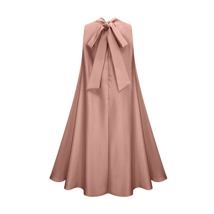 Ornella Floral Midi Dress in Soft Pink with floral appliqué and bead embellishment