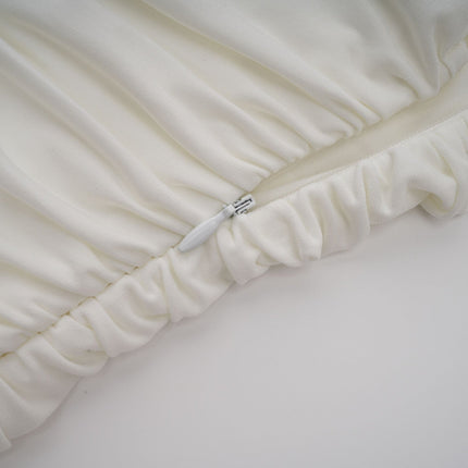 Ornella White Off-Shoulder Midi Dress with Ruched Braid and Rope Detailing