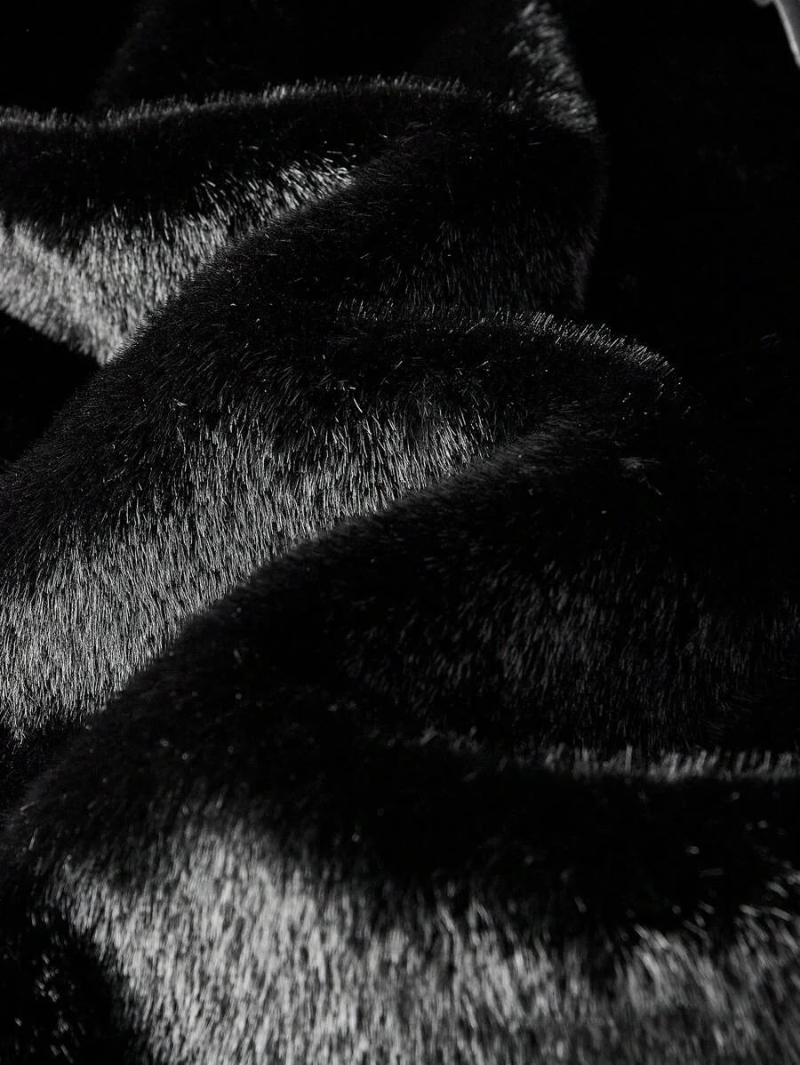 Oversized Fluffy Collar Long Sleeve Long Casual Coat Winter