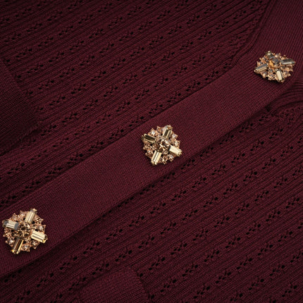 Paisley Skirt & Top Set Crystal Embellished Bordeaux Red