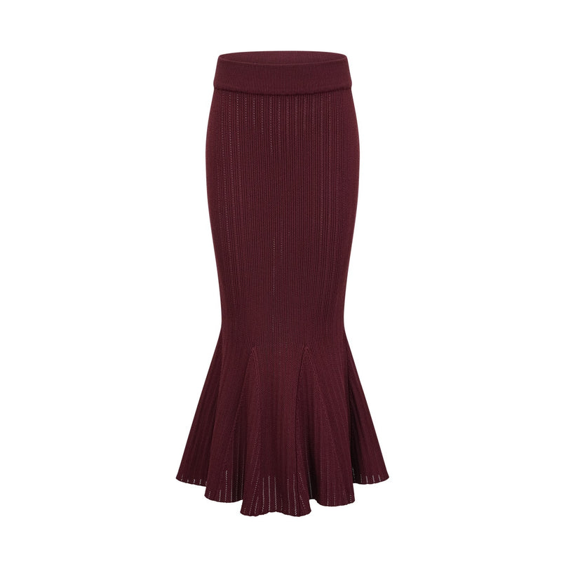 Paisley Skirt & Top Set Crystal Embellished Bordeaux Red