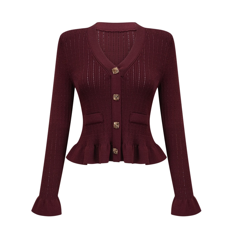 Paisley Skirt & Top Set Crystal Embellished Bordeaux Red
