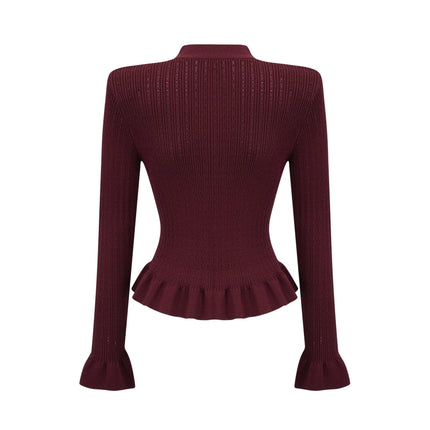 Paisley Skirt & Top Set Crystal Embellished Bordeaux Red