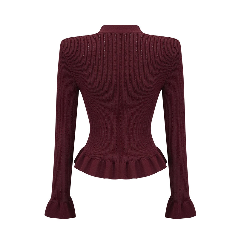 Paisley Skirt & Top Set Crystal Embellished Bordeaux Red