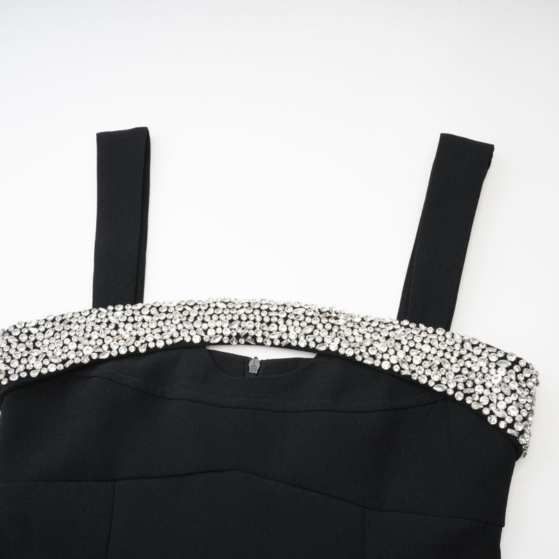 Paloma Black Sequin Cut-Out Mini Dress 100% Polyester Rear Zip Fastening