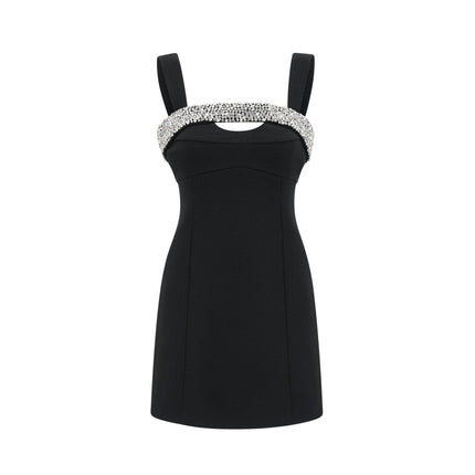 Paloma Black Sequin Cut-Out Sleeveless Mini Dress 100% Polyester Rear Zip Fastening Thigh-Length Silhouette